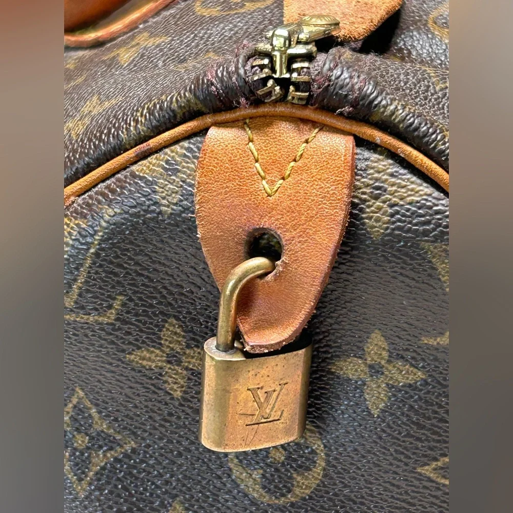 Louis Vuitton Speedy 30 Vintage 90’s Y2K Coated Canvas Purse Bag Large Patina - Picture 10 of 16